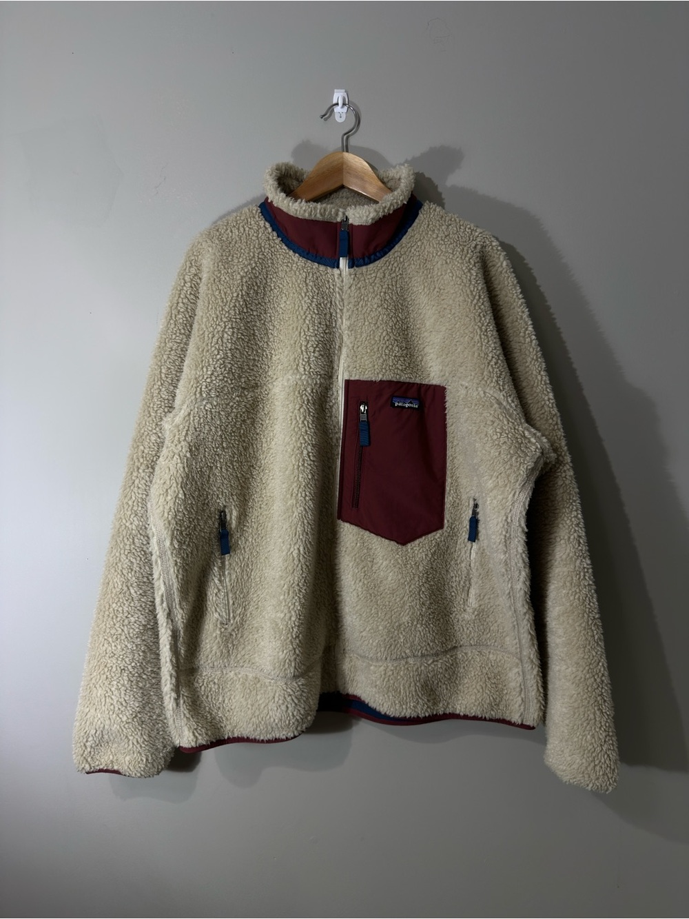 Patagonia Retro-X Fleece Jacket Natural/Sequoia Red